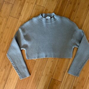 Gray Ribbed Women's Sweater